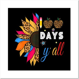 100th days y'all Virtual 100th Day of School sunflower kids Posters and Art